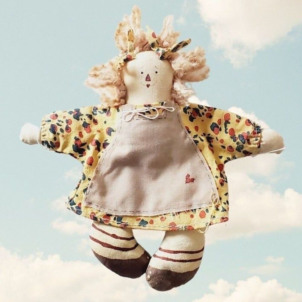 Vintage Hand Painted 7" Cloth Rag Doll
